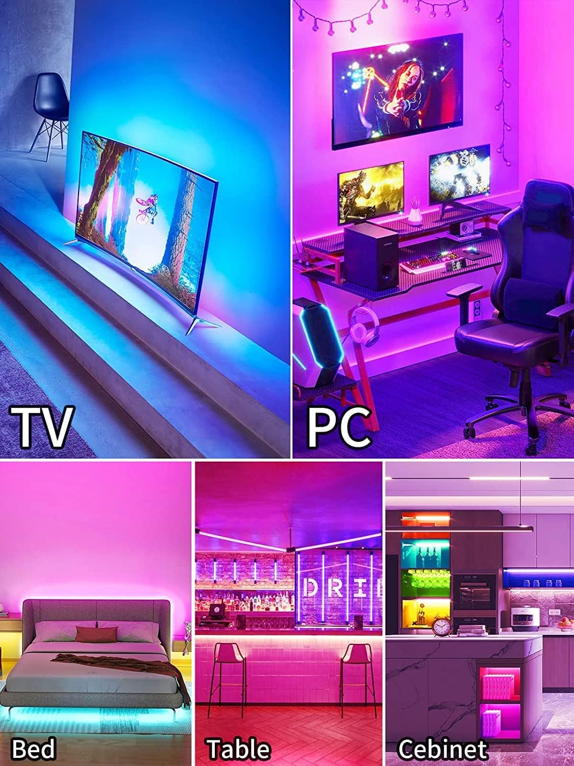 TV Light Strip, 5M TV Backlight, for 45-75 Inch TV