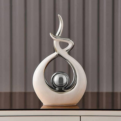 CESTATIVO Home Decor Modern Abstract Art Ceramic Statue, Room Decor, Table Decorations for Living Room Dining Room Office Centerpiece, 27 cm High