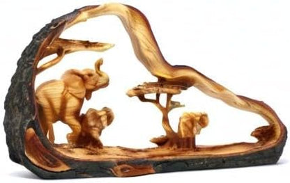 Eye catching Free Standing Graceful Elephant with Family Decorative Ornament | Elephant Ornaments | Home Accessory Gift | Living Room | Wildlife Animal