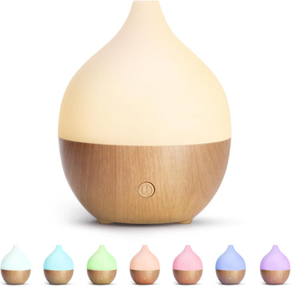 SALKING Essential Oil Diffuser, 100ml Small Aromatherapy Ultrasonic Cool Mist Humidifier with Warm White Lights, Auto Shut-Off Function, for Office Home
