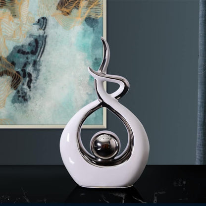 CESTATIVO Home Decor Modern Abstract Art Ceramic Statue, Room Decor, Table Decorations for Living Room Dining Room Office Centerpiece, 27 cm High