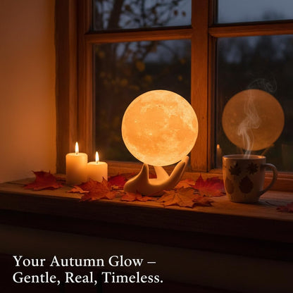 Methun Moon Lamp – Unique Valentine Gifts for Women, Mum, Her, Teenage Girls & Friends, Bedside Sad Lamp, 9 cm 3D Touch Control Night Light, Cordless Home Décor, w/Ceramic Base [Energy Class E]