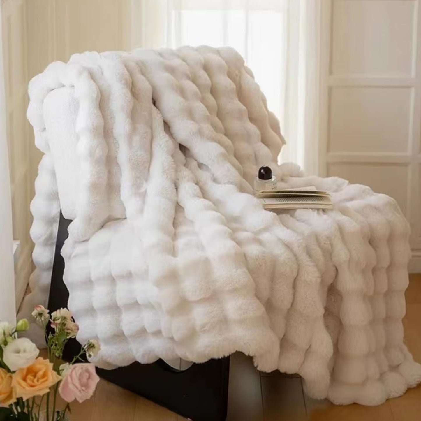Rabbit Fur Luxury Plush Sherpa Throw Blanket