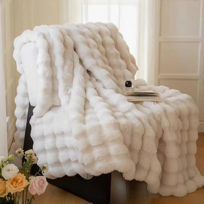 Rabbit Fur Luxury Plush Sherpa Throw Blanket