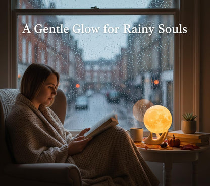 Methun Moon Lamp – Unique Valentine Gifts for Women, Mum, Her, Teenage Girls & Friends, Bedside Sad Lamp, 9 cm 3D Touch Control Night Light, Cordless Home Décor, w/Ceramic Base [Energy Class E]