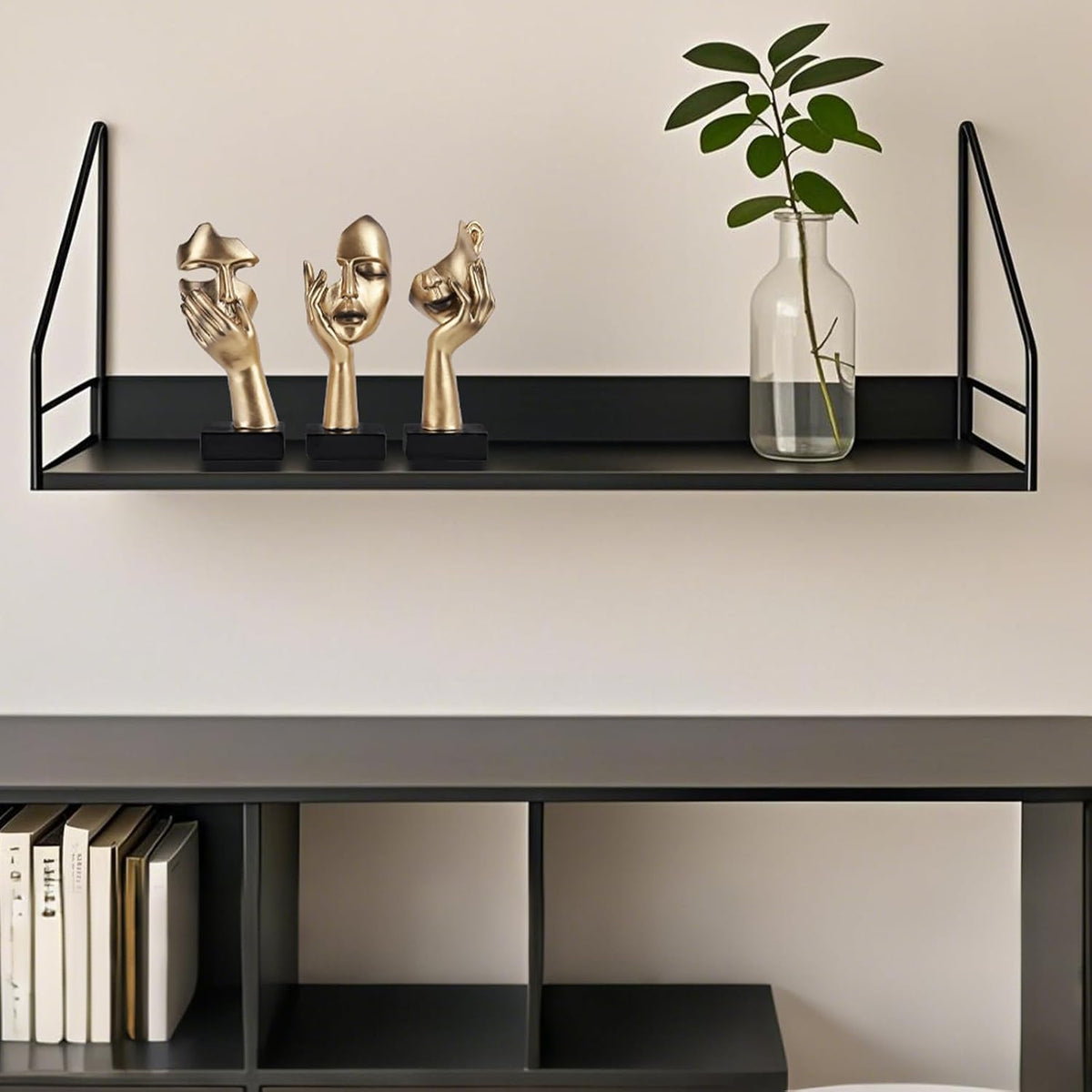 3 PCS Thinker Statue, Golden Black Abstract Art Sculpture Modern Home Decoration Desktop Decoration Christmas New Year Gift (3 Pcs Gold)