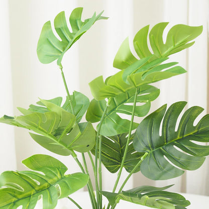 Artificial Plants in Pots, Fake Tropical Palm Tree with Greenery Leaves Stems