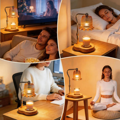 Candle Warmer Lamp with Dimmer,Wax Melt Warmer for Jar Candles,Flameless Candle Lamp with Timer,Includes 2 bulbs,Candle Warmer Gifts for Mum & Women, Gold, Housewarming Gift, Bedroom Decor