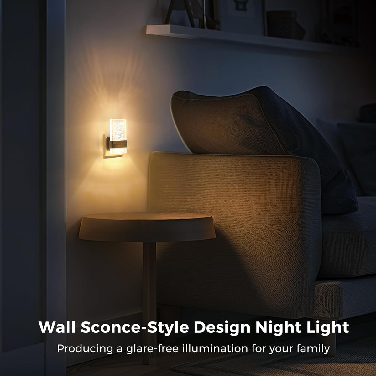 LOHAS-LED Night Light Plug in Wall, Dusk to Dawn Sensor, Dimmable | 0-100LM, Warm White 3000K, Modern Nightlight Plug in Wall for Hallway, Bathroom, Stairway [Energy Class F]