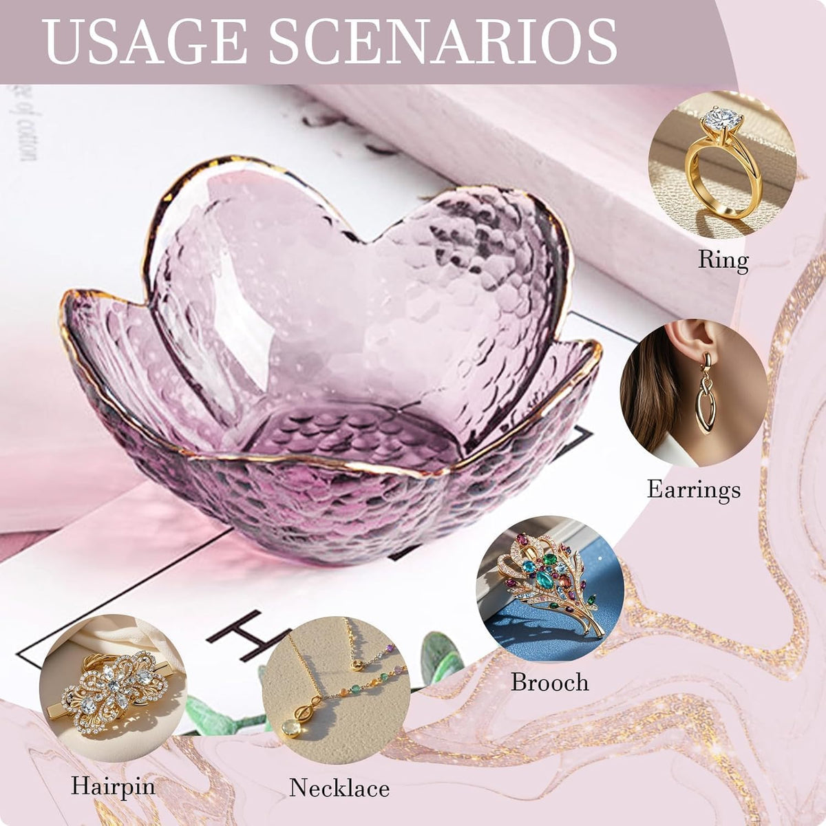 Gifts For Women Trinket Dish Unique Birthday New Home Gifts For Women Her Jewellery Tray Cute Room Decor Aesthetic Bedroom Accessories Ring Dish Holders Small Friendship Christmas House Warming Gifts