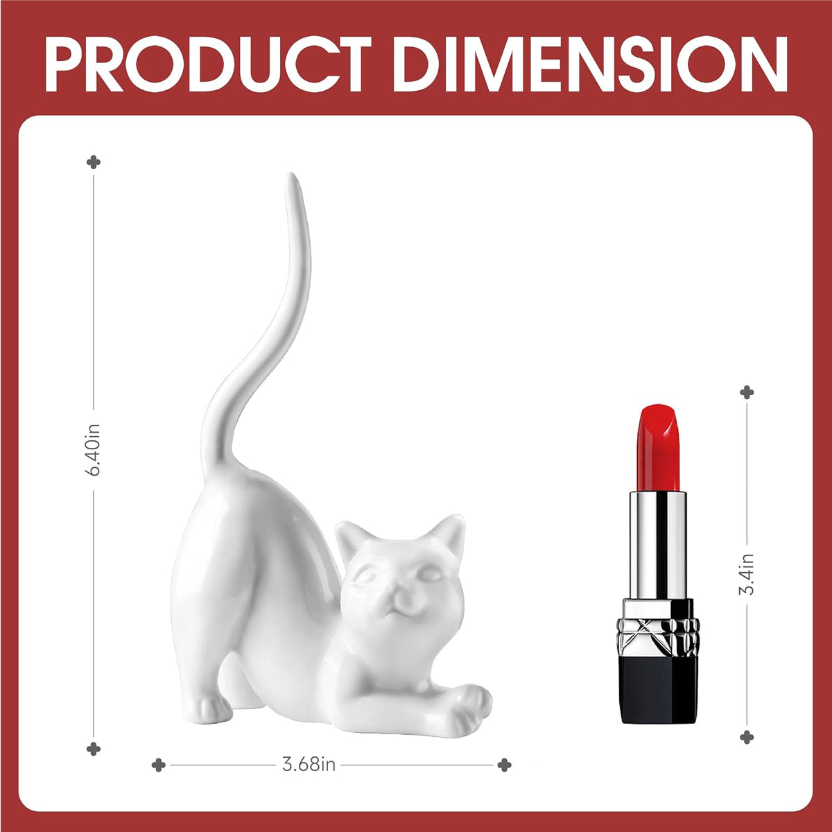 Cat Lovers Gifts for Girl - Cat Ring Holder Wedding Ring Stand, Home Decor | Funny Cat Gift for Mum, Women, Girl, Birthday Christmas Valentines Present, Desktop Organizer for Display Table Bedside