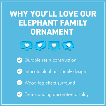 Eye catching Free Standing Graceful Elephant with Family Decorative Ornament | Elephant Ornaments | Home Accessory Gift | Living Room | Wildlife Animal