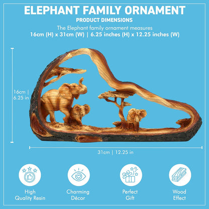 Eye catching Free Standing Graceful Elephant with Family Decorative Ornament | Elephant Ornaments | Home Accessory Gift | Living Room | Wildlife Animal