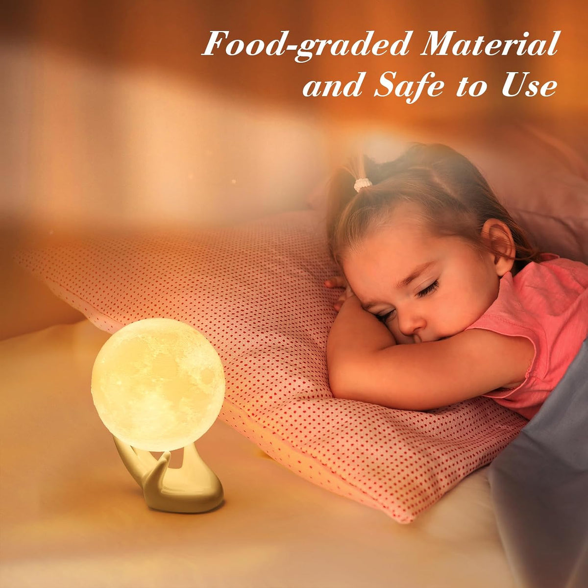 Methun Moon Lamp – Unique Valentine Gifts for Women, Mum, Her, Teenage Girls & Friends, Bedside Sad Lamp, 9 cm 3D Touch Control Night Light, Cordless Home Décor, w/Ceramic Base [Energy Class E]
