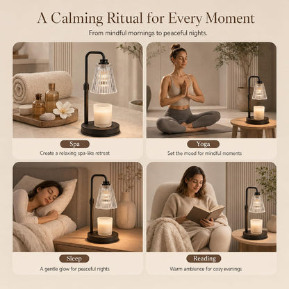 Funistree Black Candle Warmer Lamp Height Adjustable, Gifts for Women Mum [Energy Class C]