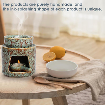 Oil Burner Wax Melt Ceramic Aroma Diffuser Green