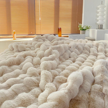 Rabbit Fur Luxury Plush Sherpa Throw Blanket