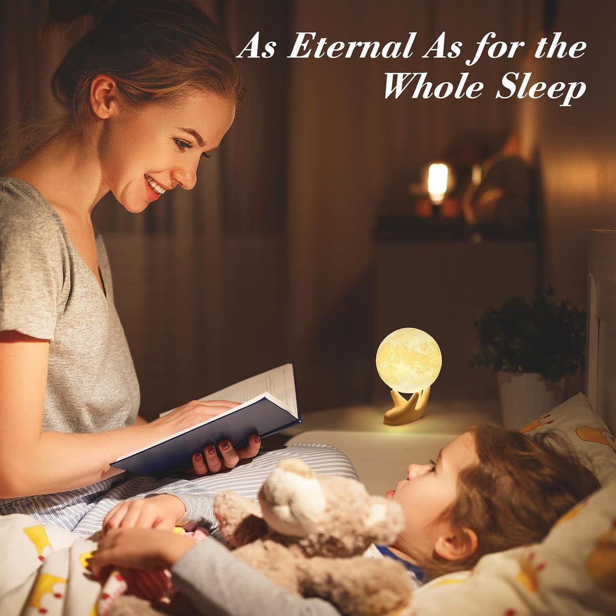 Methun Moon Lamp – Unique Valentine Gifts for Women, Mum, Her, Teenage Girls & Friends, Bedside Sad Lamp, 9 cm 3D Touch Control Night Light, Cordless Home Décor, w/Ceramic Base [Energy Class E]