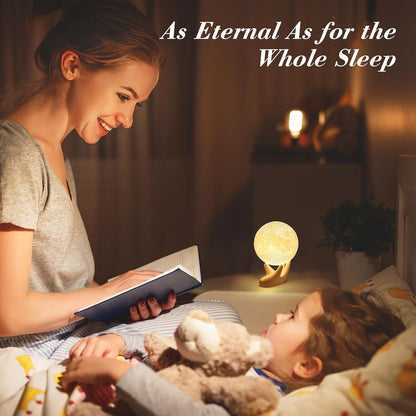 Methun Moon Lamp – Unique Valentine Gifts for Women, Mum, Her, Teenage Girls & Friends, Bedside Sad Lamp, 9 cm 3D Touch Control Night Light, Cordless Home Décor, w/Ceramic Base [Energy Class E]