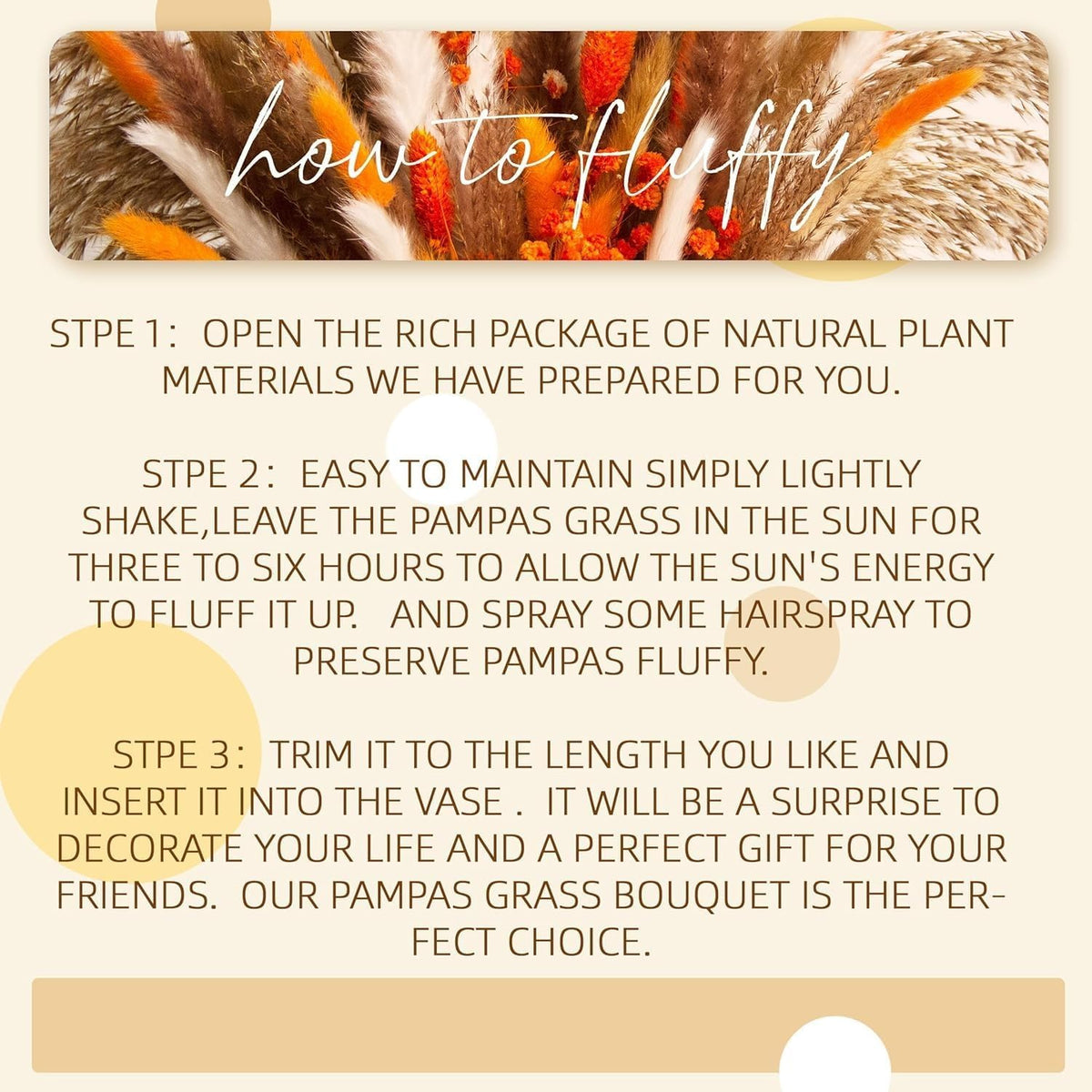 80pcs Dried Pampas Grass Bouquet Rustic Boho Floral Arrangement with Orange Accents Fall Wedding and Home Decor for Living Room Bedroom Office(17inch)