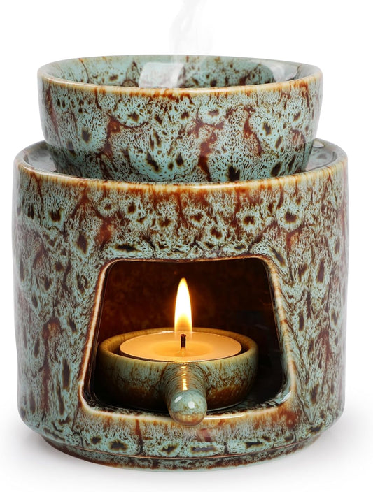 Oil Burner Wax Melt Ceramic Aroma Diffuser Green