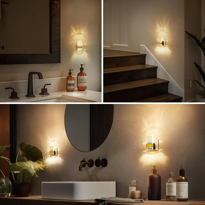 LOHAS-LED Night Light Plug in Wall, Dusk to Dawn Sensor, Dimmable | 0-100LM, Warm White 3000K, Modern Nightlight Plug in Wall for Hallway, Bathroom, Stairway [Energy Class F]