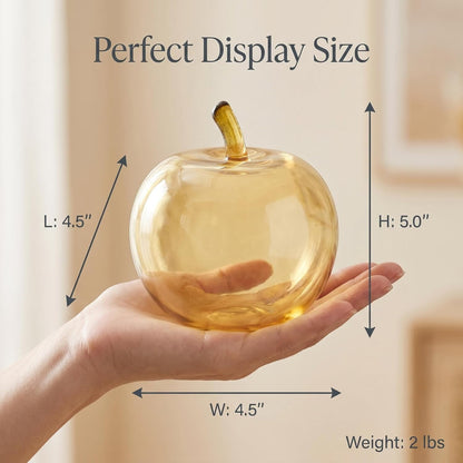 Apple Statue, Transparent Resin Apple Sculpture, Art Fruit Figurine for Home Office Kitchen Decor, for Friends