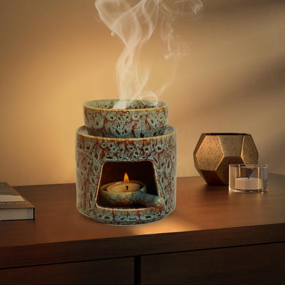 Oil Burner Wax Melt Ceramic Aroma Diffuser Green
