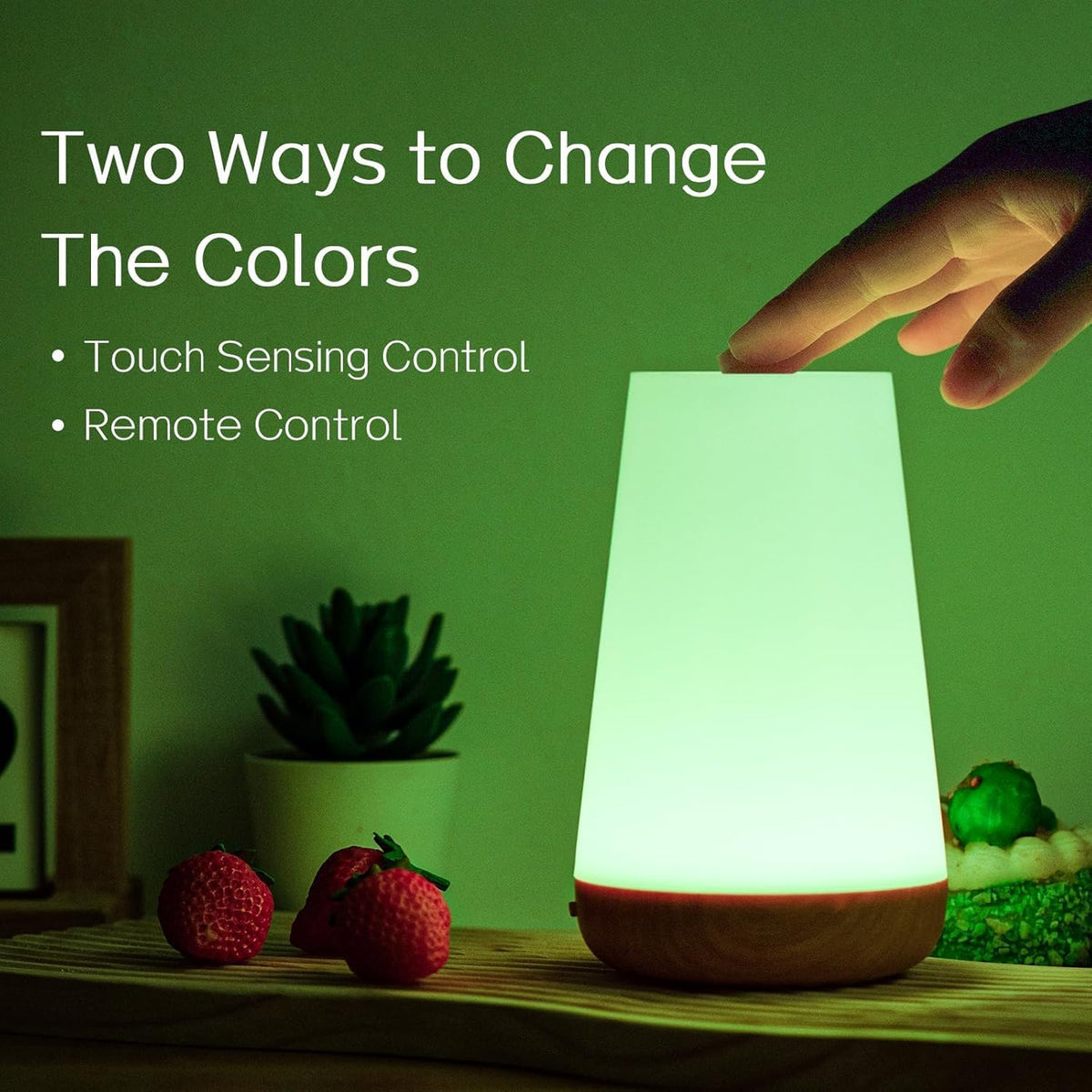 Ledivion Night Light, LED Touch Bedside Table Lamp, RGB Colours Changing, 5 Brightness Level, Timing Function, Dimmable Rechargable Remote Control Light for Bedroom, Living Room [Energy Class F]