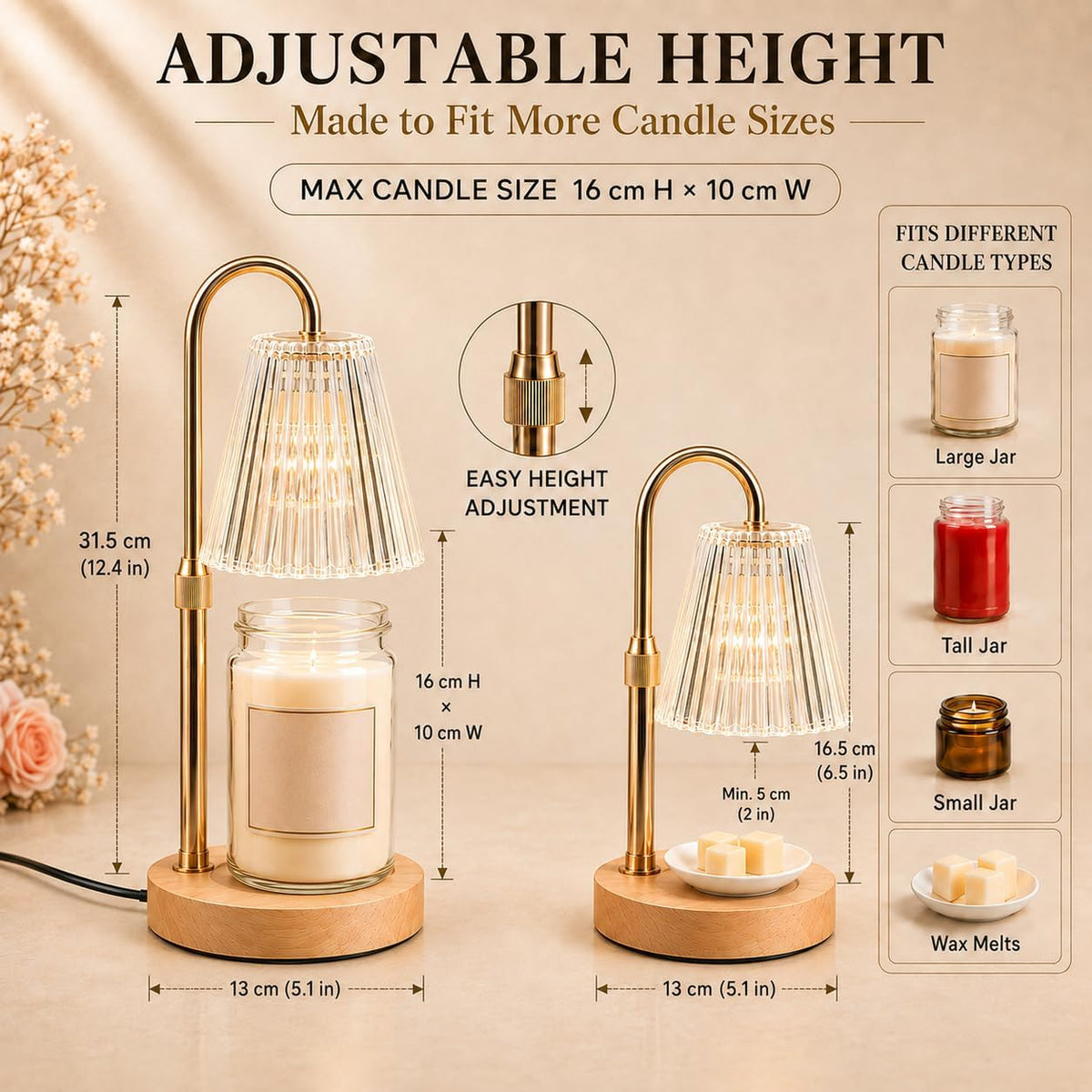Funistree Candle Warmer Lamp Height Adjustable, Birthday Gifts for Women