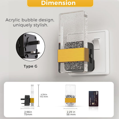 LOHAS-LED Night Light Plug in Wall, Dusk to Dawn Sensor, Dimmable | 0-100LM, Warm White 3000K, Modern Nightlight Plug in Wall for Hallway, Bathroom, Stairway [Energy Class F]
