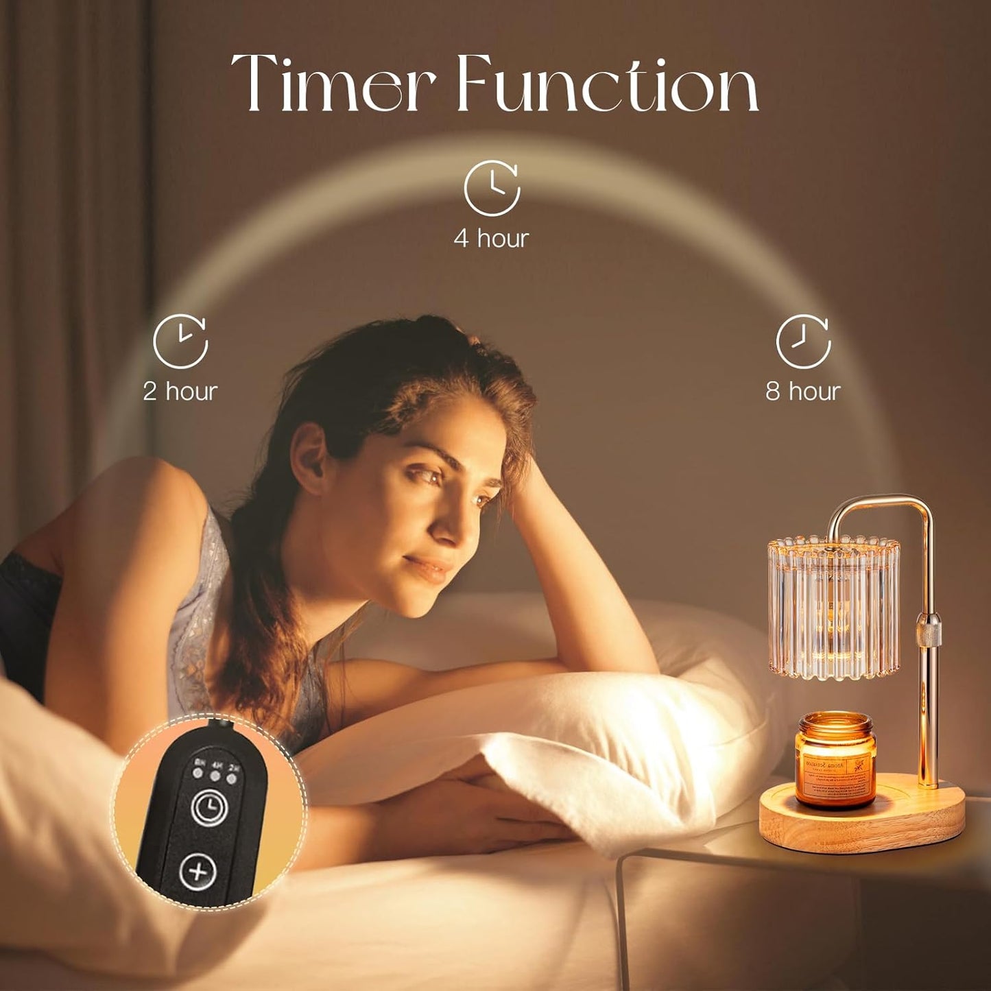 Candeldo Gold Candle Warmer Lamp with Timer