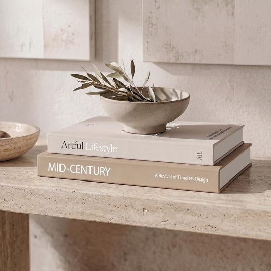Aesthetic Decorative Books, Set of 2 Elegant Boxes Enhance Your Coffee Table, Bookshelf or Mantle Decor, Beautiful Fake/Fake Books for Modern Home Decor, Storage