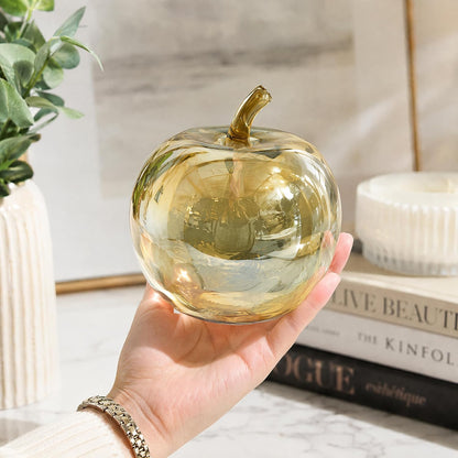 Apple Statue, Transparent Resin Apple Sculpture, Art Fruit Figurine for Home Office Kitchen Decor, for Friends