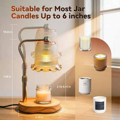 Candle Warmer Lamp with Dimmer,Wax Melt Warmer for Jar Candles,Flameless Candle Lamp with Timer,Includes 2 bulbs,Candle Warmer Gifts for Mum & Women, Gold, Housewarming Gift, Bedroom Decor