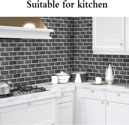 24 Sheets Peel and Stick Wall Tiles Kitchen Self Adhesive Backsplash | wall protector/cooker splashback/tile covers/gas hob cover/stove gap filler DIY home decor waterproof oilproof for bathroom