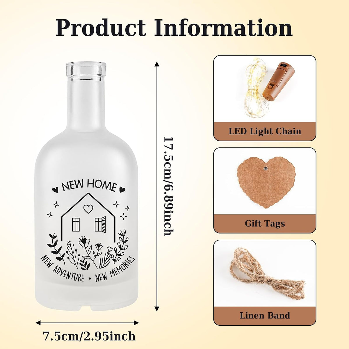 New Home Gifts, House Warming Gifts New Home, Housewarming Gift for Couple Women Family Friend Houseowner, House Warming Bottle Light, Move in Present, Room Decor Ornaments