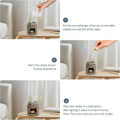 Oil Burner Wax Melt Ceramic Aroma Diffuser Green