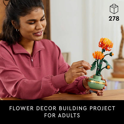 LEGO Botanicals Chrysanthemum - Artificial Flower Building Set - Creative Model Kit for Adults to Build - Faux Plant Gift for Women and Men - DIY Home Office Decor - 10368