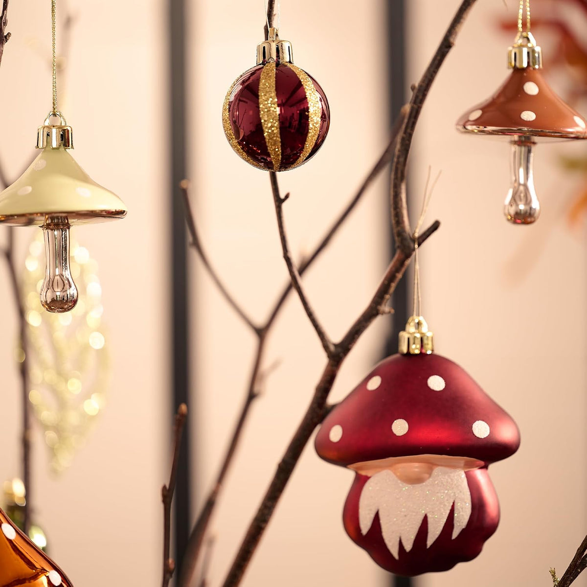 Valery Madelyn 24pcs Autumn Decorations, Halloween Tree baubles for Home Decor, Variaty Shatterproof Set with Gnomes for Harvest Halloween Christmas Holiday Party Gift, 28.5cm