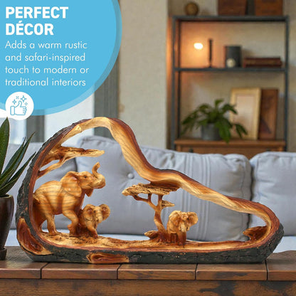 Eye catching Free Standing Graceful Elephant with Family Decorative Ornament | Elephant Ornaments | Home Accessory Gift | Living Room | Wildlife Animal