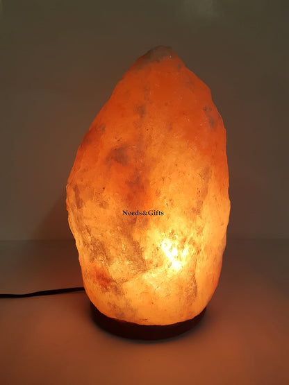 Needs&Gifts 2-3 KG Prime Quality 100% Original Himalayan Crystal Rock Salt Lamp Natural from Foothills of The Himalayas Beautifully Hand Craft Comes with Complete Electric Fitting Guaranteed