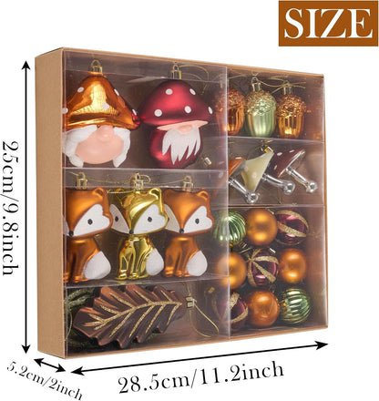 Valery Madelyn 24pcs Autumn Decorations, Halloween Tree baubles for Home Decor, Variaty Shatterproof Set with Gnomes for Harvest Halloween Christmas Holiday Party Gift, 28.5cm