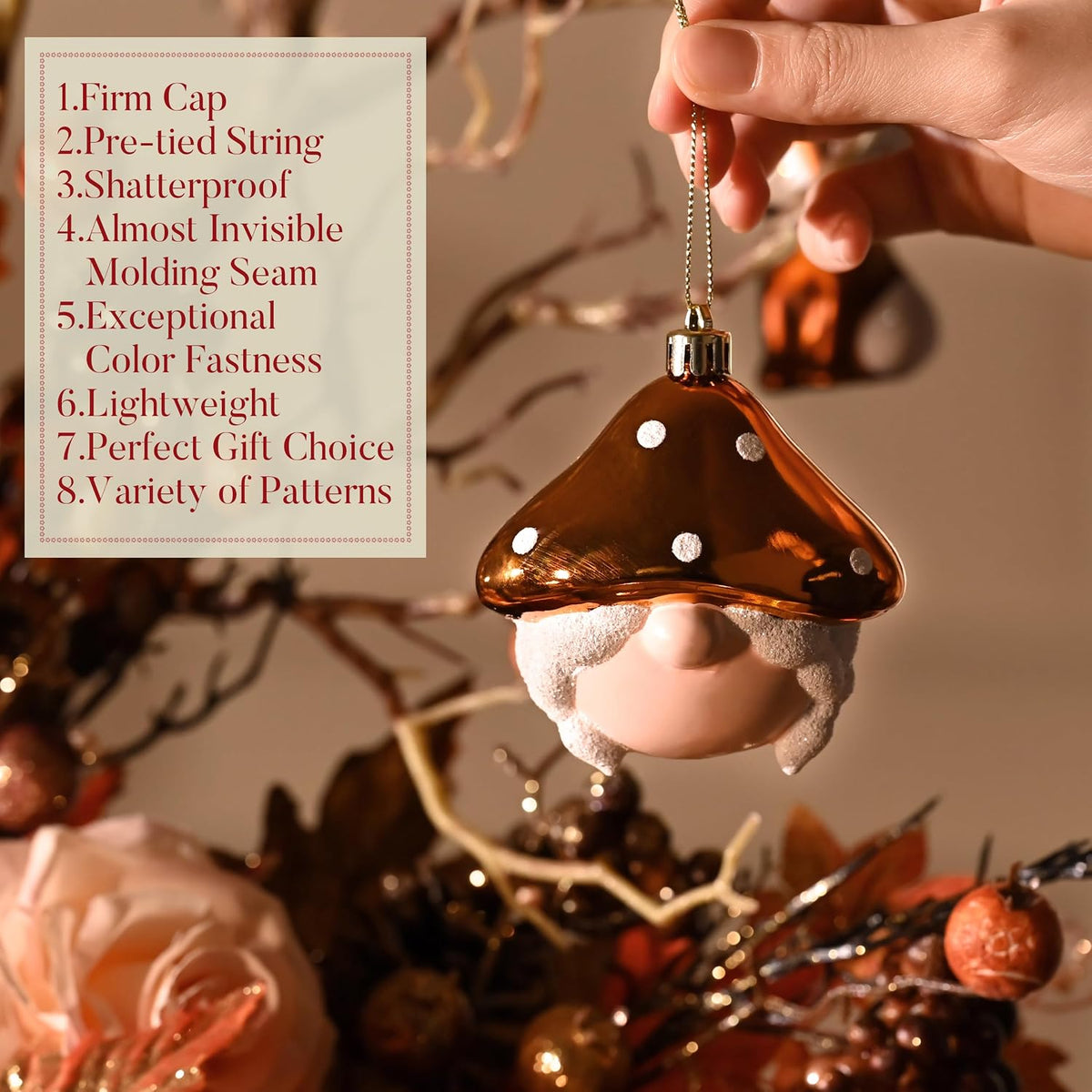 Valery Madelyn 24pcs Autumn Decorations, Halloween Tree baubles for Home Decor, Variaty Shatterproof Set with Gnomes for Harvest Halloween Christmas Holiday Party Gift, 28.5cm