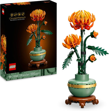 LEGO Botanicals Chrysanthemum - Artificial Flower Building Set - Creative Model Kit for Adults to Build - Faux Plant Gift for Women and Men - DIY Home Office Decor - 10368