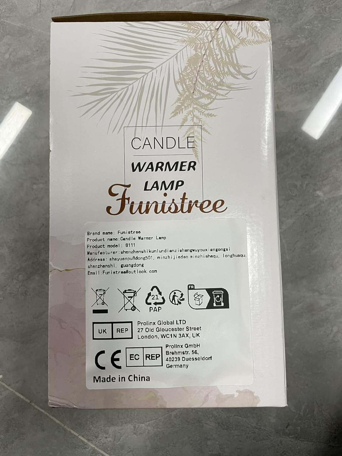 Funistree Black Candle Warmer Lamp Height Adjustable, Gifts for Women Mum [Energy Class C]