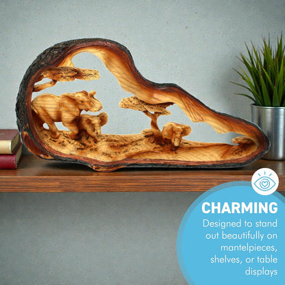 Eye catching Free Standing Graceful Elephant with Family Decorative Ornament | Elephant Ornaments | Home Accessory Gift | Living Room | Wildlife Animal