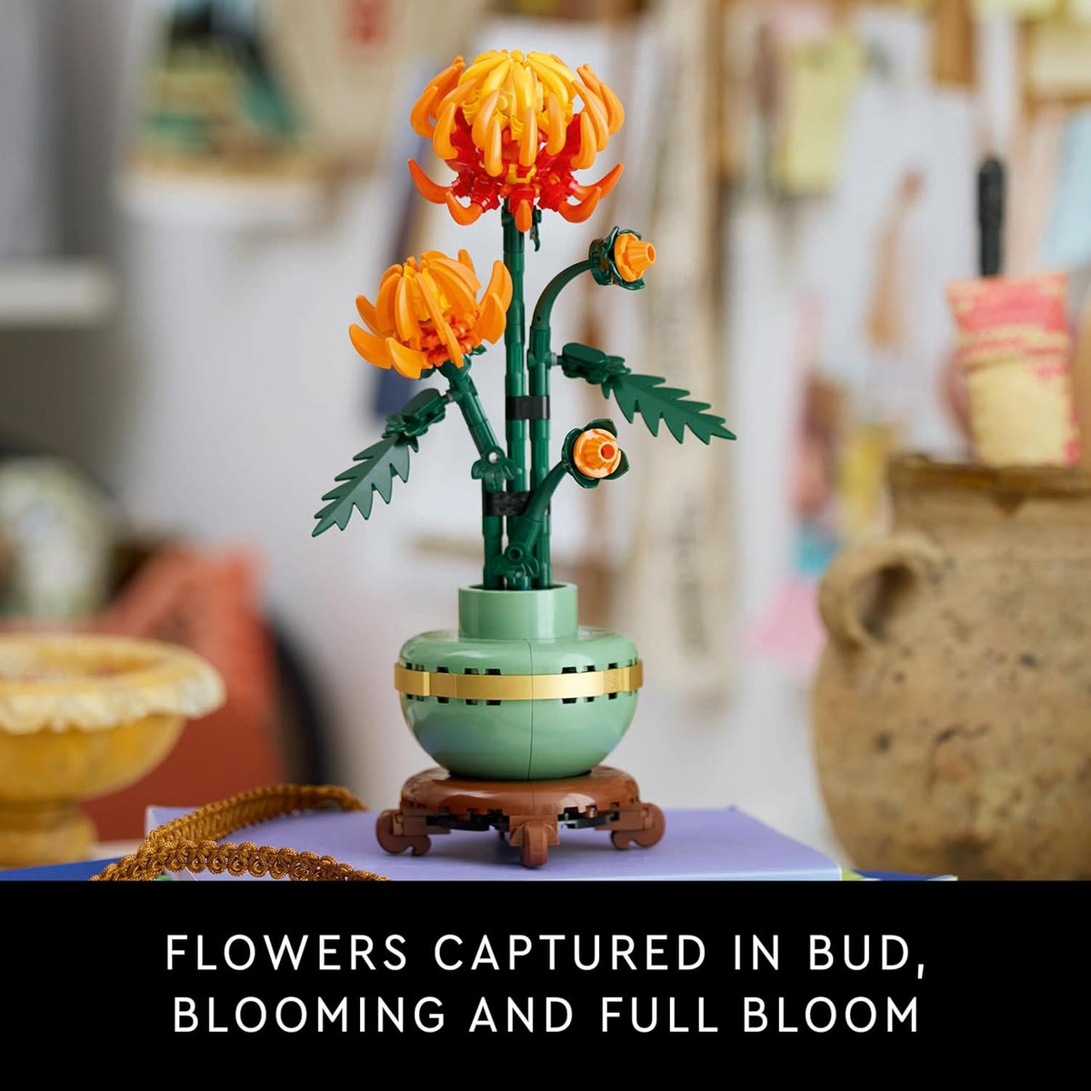 LEGO Botanicals Chrysanthemum - Artificial Flower Building Set - Creative Model Kit for Adults to Build - Faux Plant Gift for Women and Men - DIY Home Office Decor - 10368