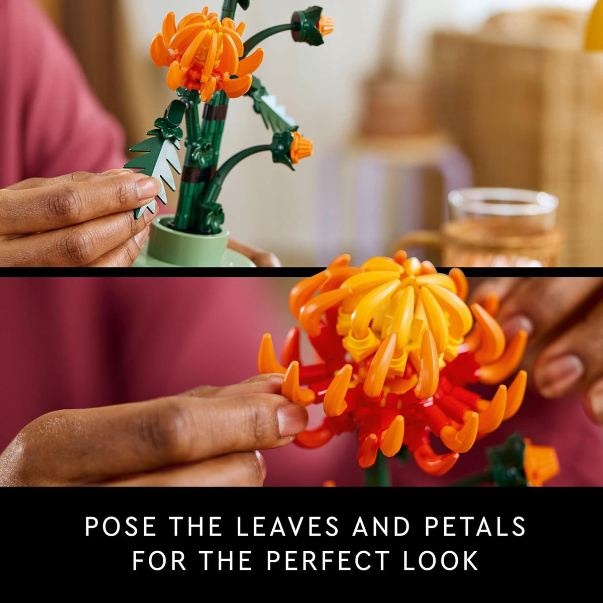 LEGO Botanicals Chrysanthemum - Artificial Flower Building Set - Creative Model Kit for Adults to Build - Faux Plant Gift for Women and Men - DIY Home Office Decor - 10368