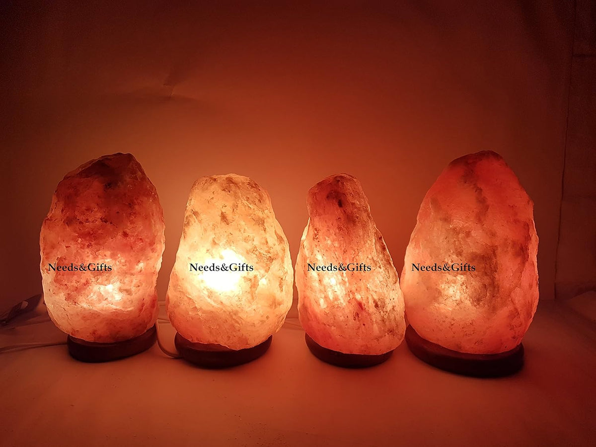 Needs&Gifts 2-3 KG Prime Quality 100% Original Himalayan Crystal Rock Salt Lamp Natural from Foothills of The Himalayas Beautifully Hand Craft Comes with Complete Electric Fitting Guaranteed